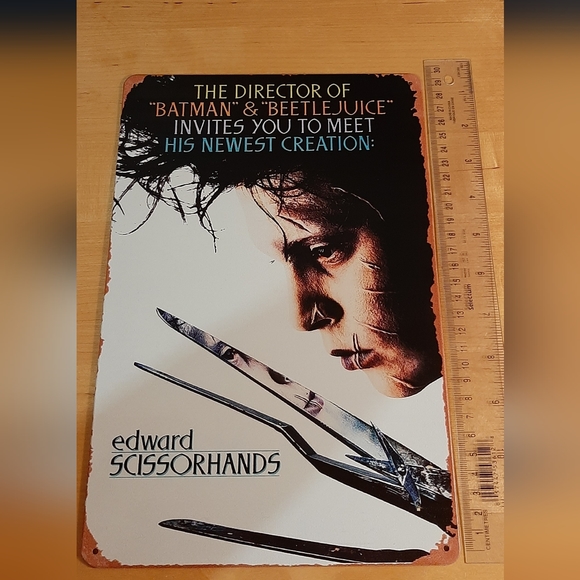 NWOT - Wdward Scissorhands movie poster - Aluminium sign - Picture 2 of 4